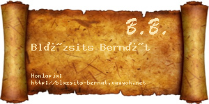 Blázsits Bernát névjegykártya